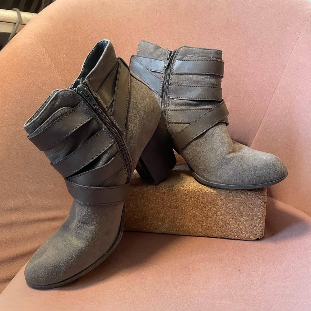 Fergalicious Charcoal Ankle Booties
